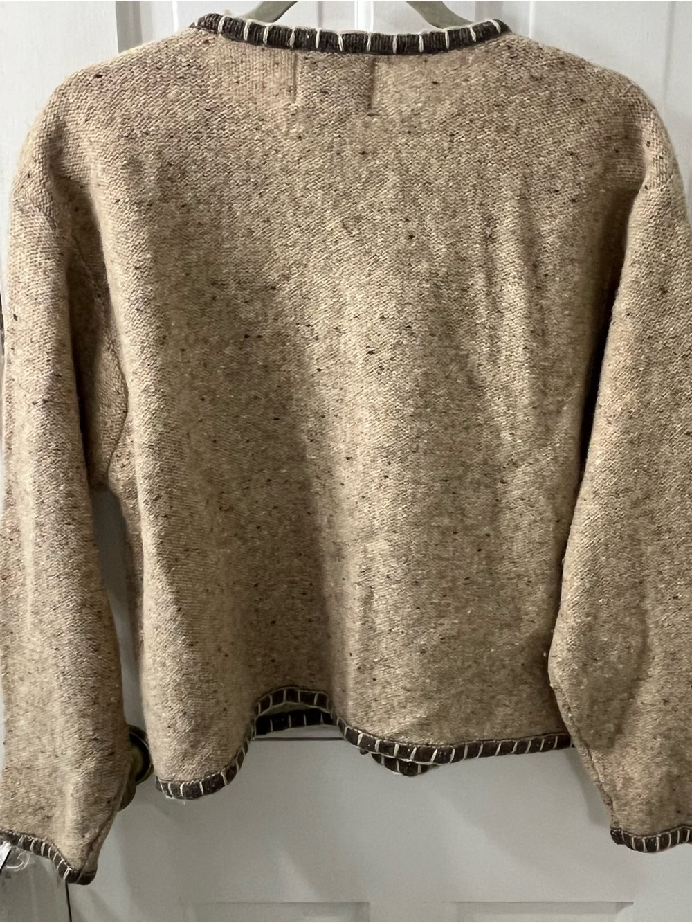 Vintage Woolrich Cottagecore Whipstitch Knit Cardigan Sweater Tan Cabincore Med - Picture 5 of 7